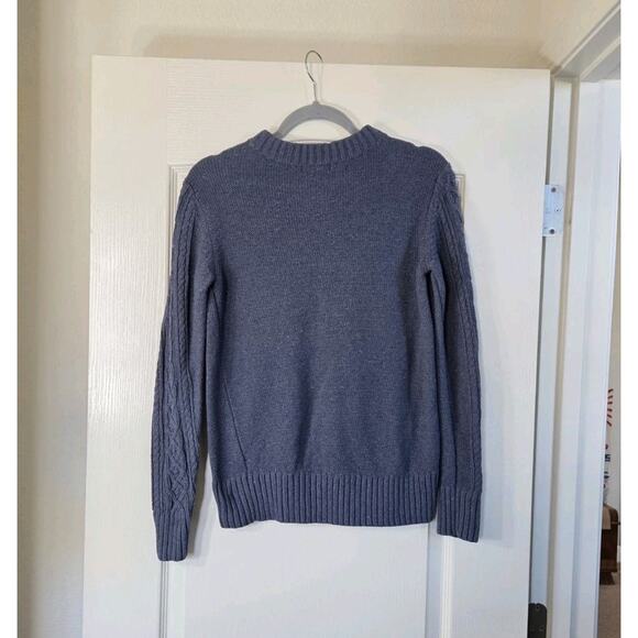 Toad & Co Blue Cambridge Cable Knit Long Sleeve Classic Sweater, Women's Small - Picture 9 of 12